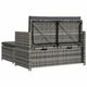 Outdoor Sofa & Ottoman Set | Gray Poly Rattan | Black Polyester | Steel BM340467