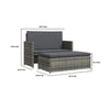 Outdoor Sofa & Ottoman Set | Gray Poly Rattan | Black Polyester | Steel BM340467