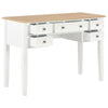Ryann Writing Desk | 5 Drawers | White & Brown Pine Wood | 43"