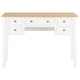 Ryann Writing Desk | 5 Drawers | White & Brown Pine Wood | 43"