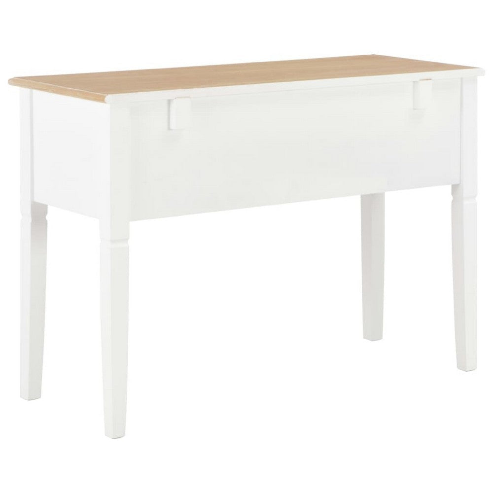 Ryann Writing Desk | 5 Drawers | White & Brown Pine Wood | 43’’ BM340468