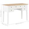 Ryann Writing Desk | 5 Drawers | White & Brown Pine Wood | 43’’ BM340468