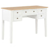 Ryann Writing Desk | 5 Drawers | White & Brown Pine Wood | 43"