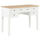 Ryann Writing Desk | 5 Drawers | White & Brown Pine Wood | 43"