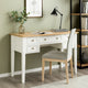 Ryann Writing Desk | 5 Drawers | White & Brown Pine Wood | 43"