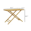 Foldable Outdoor Garden Table | Natural Brown Bamboo Crossed Legs | 43’’ BM340471