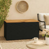Gia Outdoor Garden Storage Box | Brown Wood Lid | Black | 43"