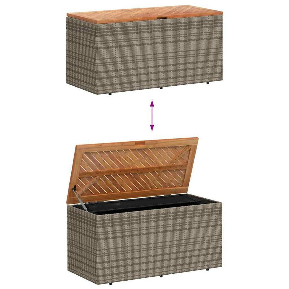 Gia Outdoor Garden Storage Box | Brown Wood Lid | Gray | 43’’ BM340473