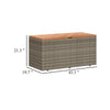 Gia Outdoor Garden Storage Box | Brown Wood Lid | Gray | 43’’ BM340473