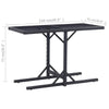 Multipurpose Outdoor Table | Black Poly Rattan | Steel | 43’’ Glass Top BM340474