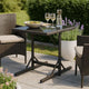 Multipurpose Outdoor Table | Black Poly Rattan | Steel | 43" Glass Top