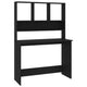 Kira Work Desk with Hutch | 4 Shelves | Black Engineered Wood | 43"