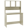 Kira Work Desk with Hutch| 4 Shelves | Beige Engineered Wood | 43"