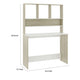 Kira Work Desk with Hutch| 4 Shelves | White Sonoma Wood | 43’’ BM340478