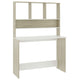 Kira Work Desk with Hutch| 4 Shelves | White Sonoma Wood | 43"