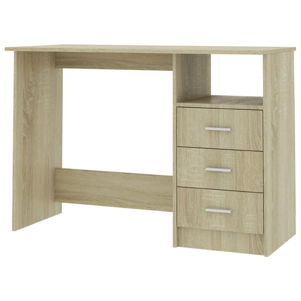 Work Desk | 3 Drawers | 1 Shelf | Sonoma Oak Brown Finish | 43’’ BM340479