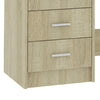 Work Desk, 3 Drawers, 1 Shelf, Sonoma Oak Brown Finish, 43 Inch