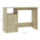 Work Desk, 3 Drawers, 1 Shelf, Sonoma Oak Brown Finish, 43 Inch