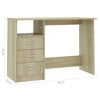 Work Desk | 3 Drawers | 1 Shelf | Sonoma Oak Brown Finish | 43’’ BM340479