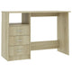 Work Desk, 3 Drawers, 1 Shelf, Sonoma Oak Brown Finish, 43 Inch