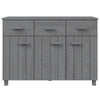 Sideboard | 3 Drawers | 3 Cabinets | Dark Gray Solid Pine Wood | 45’’ BM340480
