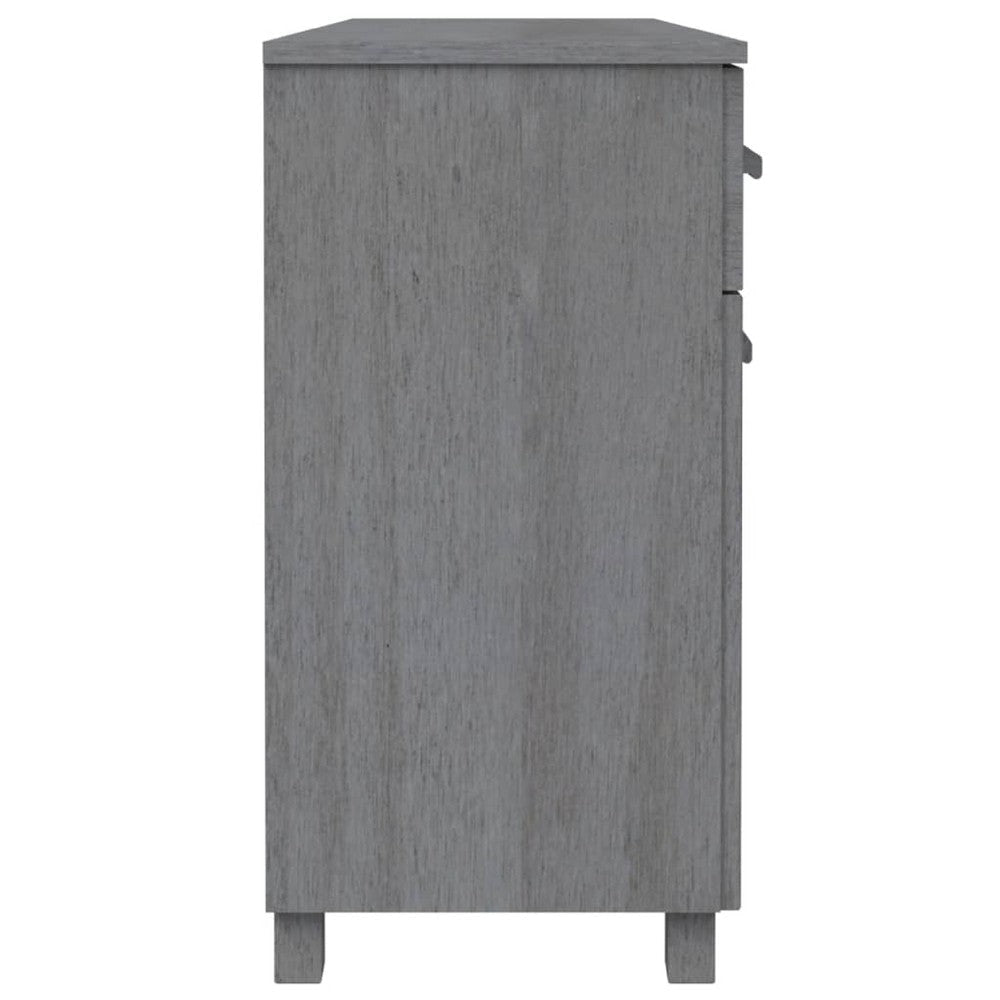 Sideboard | 3 Drawers | 3 Cabinets | Dark Gray Solid Pine Wood | 45’’ BM340480