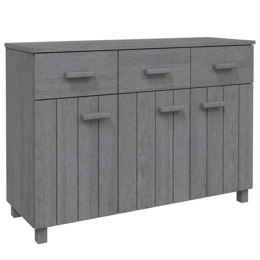 Sideboard | 3 Drawers | 3 Cabinets | Dark Gray Solid Pine Wood | 45"