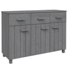 Sideboard | 3 Drawers | 3 Cabinets | Dark Gray Solid Pine Wood | 45"