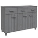 Sideboard | 3 Drawers | 3 Cabinets | Dark Gray Solid Pine Wood | 45"