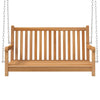 Outdoor Swing Bench | Natural Brown Solid Teak Wood | Metal | 45’’ BM340481