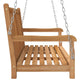 Outdoor Swing Bench | Natural Brown Solid Teak Wood | Metal | 45’’ BM340481