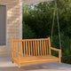 Outdoor Swing Bench | Natural Brown Solid Teak Wood | Metal | 45"