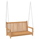 Outdoor Swing Bench | Natural Brown Solid Teak Wood | Metal | 45"