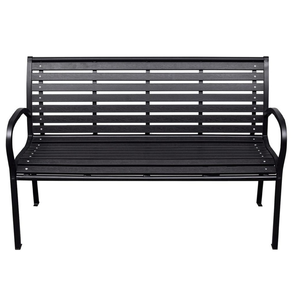 Outdoor Bench | Black Steel | WPC UV & Weather Resistant | 46’’ BM340484