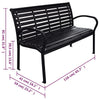 Outdoor Bench | Black Steel | WPC UV & Weather Resistant | 46’’ BM340484