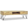 TV Stand Media Cabinet | Natural Teak Wood & Wrought Iron | 47"