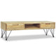 TV Stand Media Cabinet | Natural Teak Wood & Wrought Iron | 47"