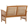 Outdoor Bench | Cream Fabric | Brown Solid Acacia Wood | 47’’ BM340486
