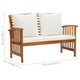 Outdoor Bench | Cream Fabric | Brown Solid Acacia Wood | 47’’ BM340486