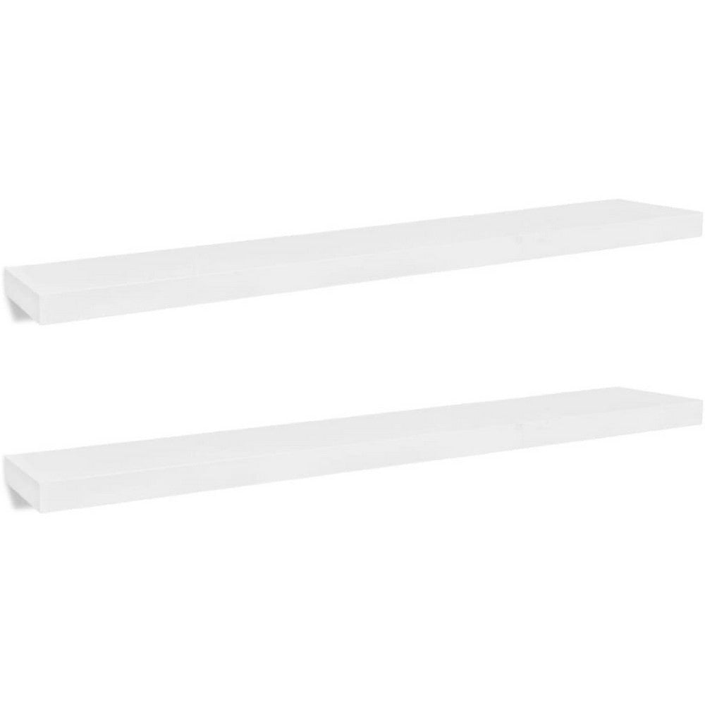 Floating Wall Shelf Set of 2 | Spacious White Frame | 47’’ BM340487