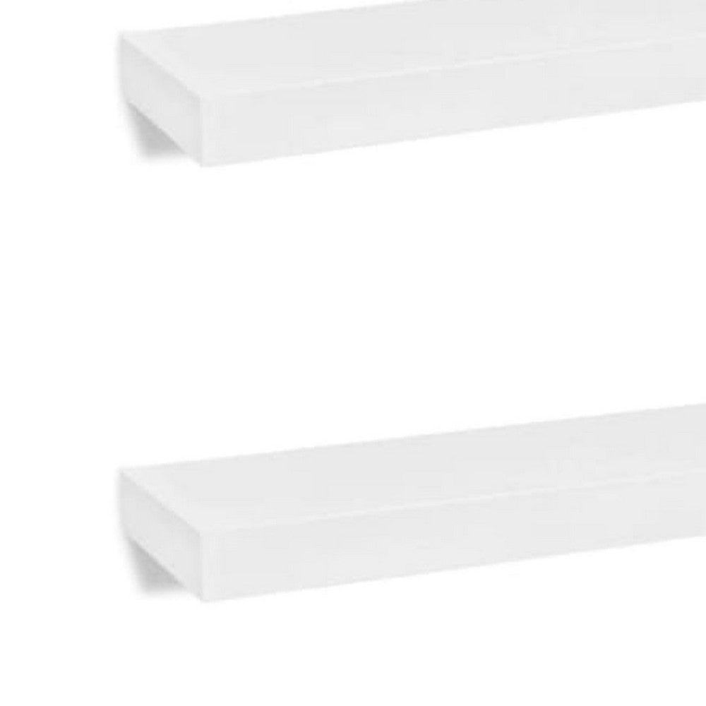 Floating Wall Shelf Set of 2 | Spacious White Frame | 47’’ BM340487