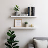 Floating Wall Shelf Set of 2 | Spacious White Frame | 47’’ BM340487