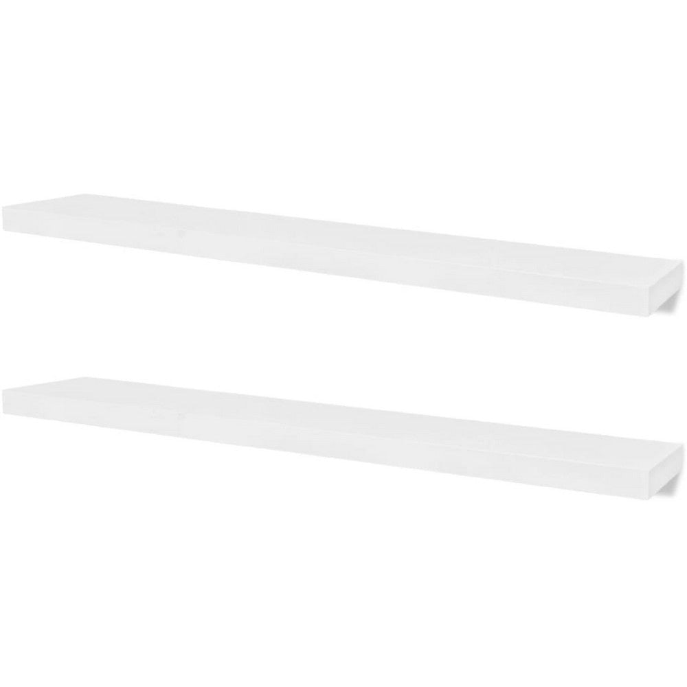 Floating Wall Shelf Set of 2 | Spacious White Frame | 47’’ BM340487
