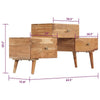 TV Stand Media Cabinet | Honey Brown Solid Acacia Wood | 3 Drawers | 43’’ BM340488