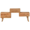 TV Stand Media Cabinet | Honey Brown Solid Acacia Wood | 3 Drawers | 43"