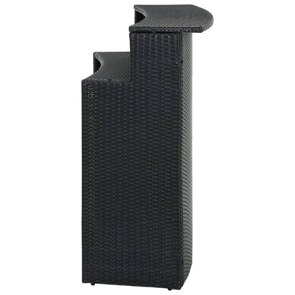 Bar Table | Powder Coated Black Poly Rattan | Metal Frame | 47’’ BM340489