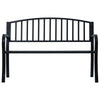 Outdoor Bench | Black Powder-Coated Steel | Curved Backrest | 47’’ BM340490