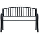 Outdoor Bench | Black Powder-Coated Steel | Curved Backrest | 47’’ BM340490