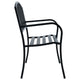 Outdoor Bench | Black Powder-Coated Steel | Curved Backrest | 47’’ BM340490