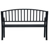 Outdoor Bench | Black Powder-Coated Steel | Curved Backrest | 47’’ BM340490